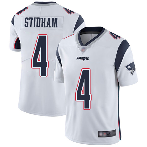 New England Patriots Limited White Men 4 Jarrett Stidham Road NFL Jersey Vapor Untouchable